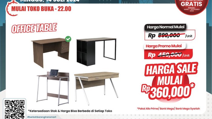 Produk meja kerja di Transmart Full Day Sale
