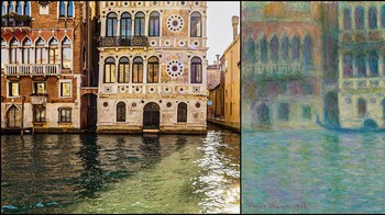 Palazzo Dario, Venesia oleh Claude Monet (1908) Monet hampir tidak dikenal karena realisme-nya, namun penggambarannya tentang Palazzo Dario entah bagaimana lebih indah, dan terasa hampir lebih jujur, daripada foto apa pun. Foto: x.com/@culturaltutor via Boredpanda