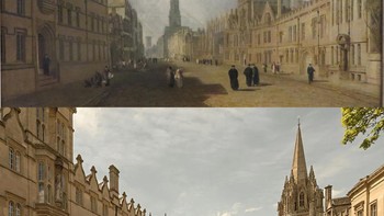 Jalan Raya, Oxford oleh JMW Turner (1810) Sangat menggoda untuk mengatakan bahwa tidak ada yang berubah; bangunan Oxford tetap sama seperti 200 tahun yang lalu. Tetapi pertimbangkan dampak mobil dan semua yang mereka bawa, seperti tanda-tanda dan aspal, pada penampilan jalan Foto: x.com/@culturaltutor via Boredpanda