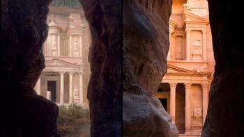 El Khasné, Petra oleh Frederic Edwin Church (1874) Tidak banyak yang berubah di sini sejak 1874 — dan tidak banyak yang berubah dalam dua ribu tahun sejak Petra diukir oleh Nabataeans. Foto: x.com/@culturaltutor via Boredpanda