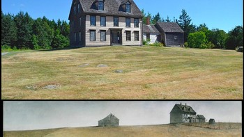Dunia Christina oleh Andrew Wyeth (1948) Rumah Olson di Maine kurang lebih tetap sama seperti saat Andrew Wyeth membuat lukisan legendarisnya. Sebuah bangunan biasa, pada dasarnya tidak mencolok dalam kehidupan nyata — yang diubah menjadi sesuatu yang hampir fantastis oleh Wyeth. Foto: x.com/@culturaltutor via Boredpanda