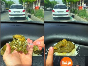 Jijik! Pria Ini Makan Makanan yang Disajikan di Dashboard Mobil