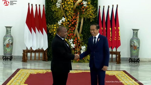 Jokowi-PM Papua Nugini James Marape Resmi Teken MoU Angkutan Lintas 2 Negara