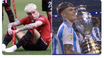 Alejandro Garnacho yang sempat satu musim bersama Ronaldo, berbanding terbalik saat berseragam Argentina yang langsung juara. Foto: X