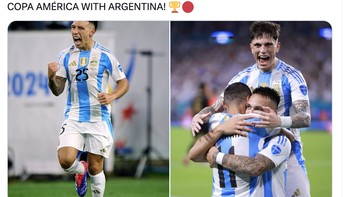 Dua punggawa Manchester United berperan dalam kemenangan Argentina. Foto: Twitter