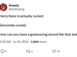 Kutukan Harry Kane Semakin Dipercaya Netizen