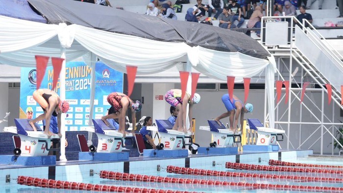 Millennium Cup Sprint Challenge 2024 digelar di Kolam Renang Pertamina Millennium Aquatic Center, Simprug.