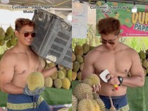 Viral Karena Jualan Durian Telanjang Dada, Penjual Ini Minta Maaf