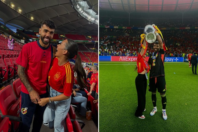 Tatiana Trouboul, pacar kiper David Raya. Tatiana dikenal sebagai model yang kerja di kelab malam sebelum bertemu dengan kekasihnya. Ia sering mengunggah gaya saat mendukung pasangan di lapangan.Foto: Instagram