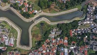 Foto udara Tandon Lengkong Karya di Serpong, Tangerang Selatan, Banten, Selasa (16/7/2024).