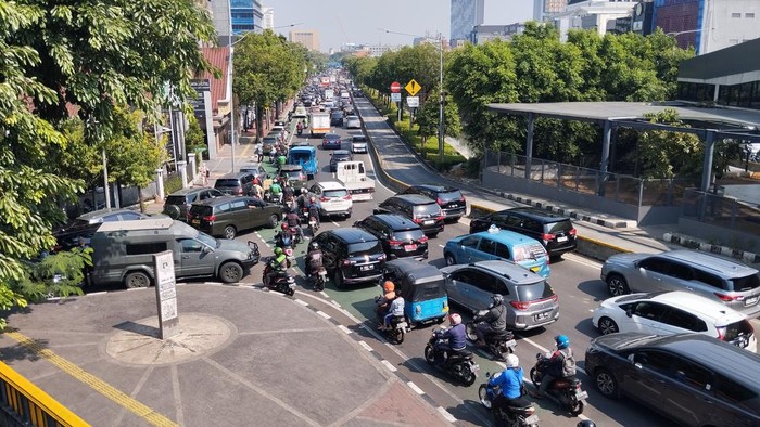 Kemacetan di jalanan sekitar Istana (Fawdi/detikcom)