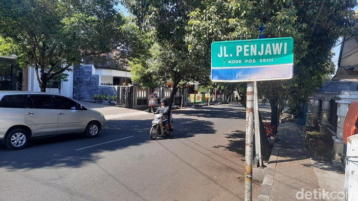 Jalan Penjawi yang berada di Kelurahan Pati Lor  Kecamatan Pati, Selasa (16/7/2024).