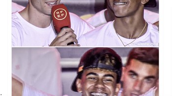 Alvaro Morata pun bercanda mengucap selamat pada Lamine karena sudah lulus SMA. Usianya memang baru 17 tahun. Foto: Twitter