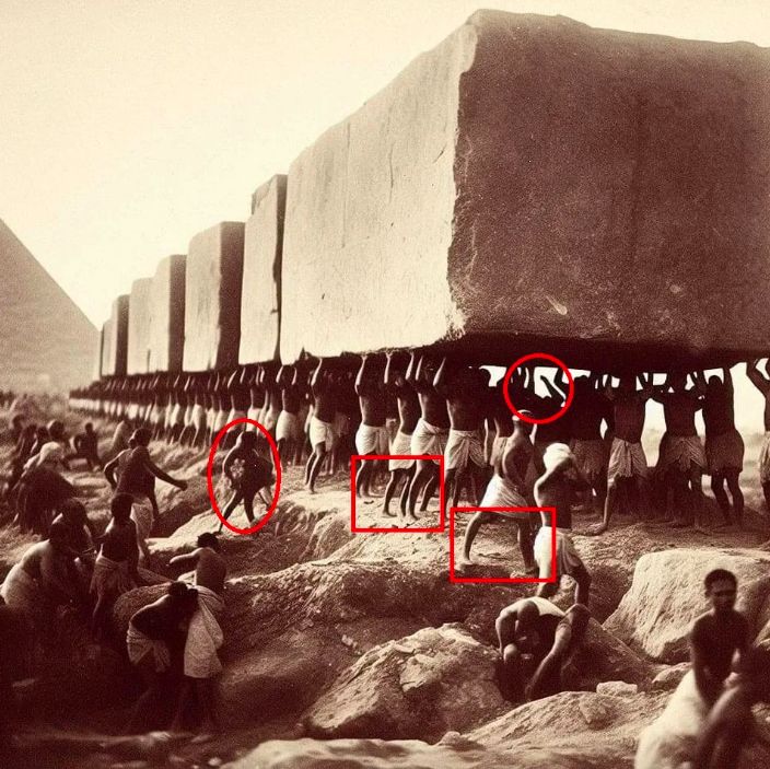 Viral foto pekerja bangun Piramida