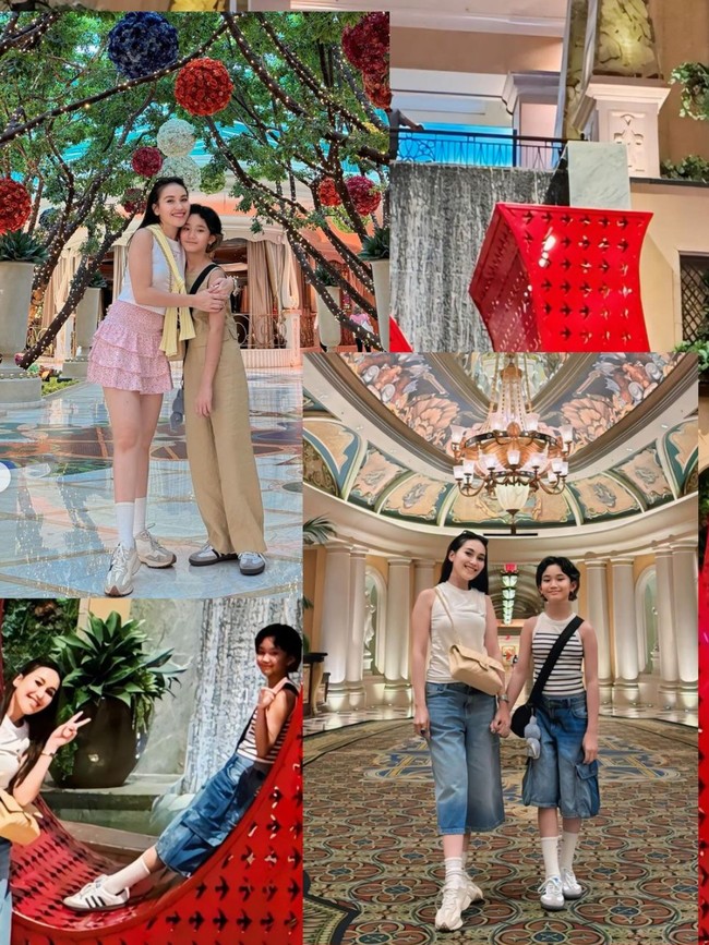 Berpose bersama sang anak, Ayu dan Bilqis terlihat bak kakak-adik alih-alih ibu dan anak. Diketahui Ayu dan Bilqis sendiri memiliki selisih usia 21 tahun. Foto: Instagram/@ayutingting92