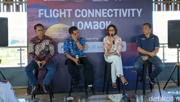 Diskusi Flight Connectivity Lombok dihadiri Dinas Perhubungan NTB, ITDC, dan MGPA di Sirkuit Mandalika, Rabu (17/7/2024). (Foto: Ahmad Viqi/detikBali)