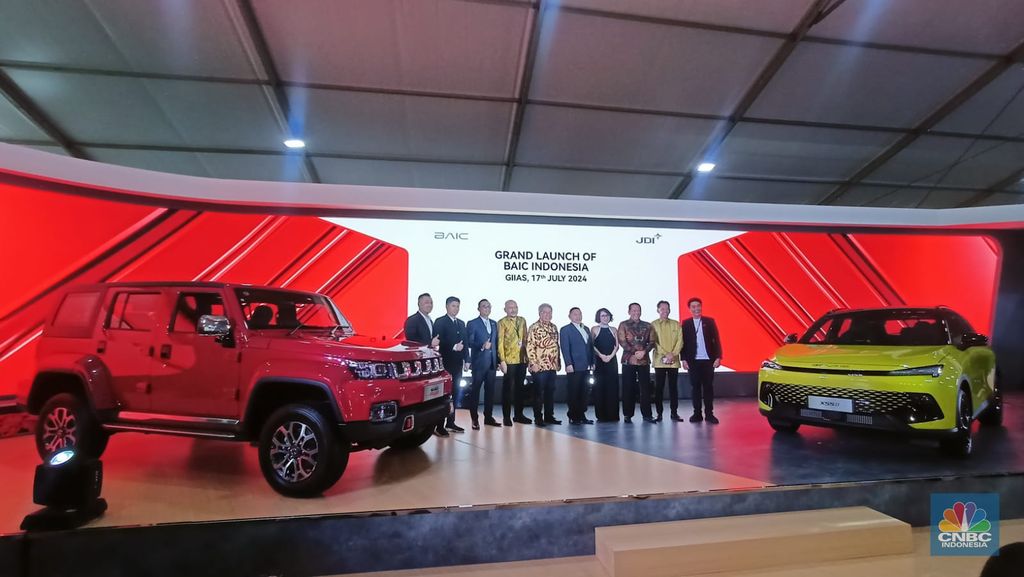 Grand Louncing Of BAIC Indonesia di dalam acara GAIKINDO Indonesia International Auto Show (GIIAS) 2024 di Tangerang, Banten, Rabu (17/7/2024). (CNBC Indonesia/Ferry Sandi)