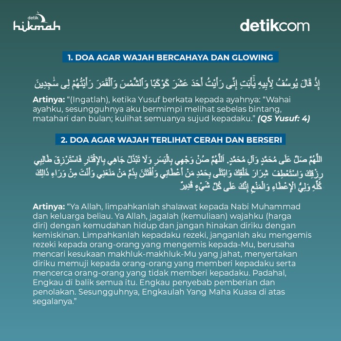 Infografis Doa agar Wajah Glowing