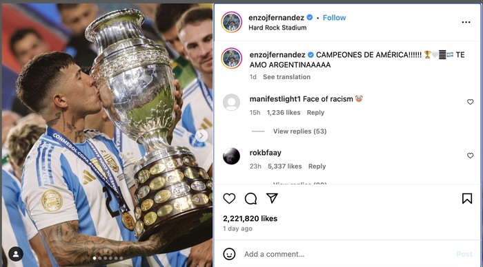 Instagram Enzo Fernandez