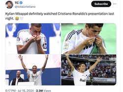 Meme Mbappe Diperkenalkan Real Madrid, Disamakan Ronaldo