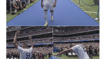 Resmi sudah Mbappe menjadi megabintang baru Real Madrid. Foto: Twitter