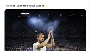 Namun demikian, rekor Southgate di Inggris memang bagus. Foto: Twitter