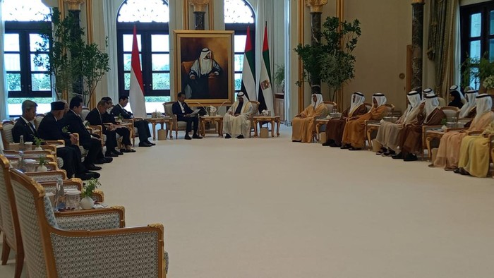 Pertemuan Jokowi dengan MBZ di Abu Dhabi (Eva/detikcom)
