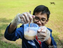 Top! Siswa SMP Bikin Sabun Cuci Batangan dari Minyak Jelantah