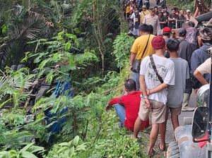 Tak Kuat Nanjak, Truk Galian C Terjun ke Jurang di Selat Karangasem