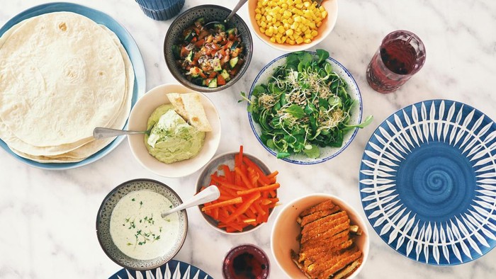 Ilustrasi resep salad wrap