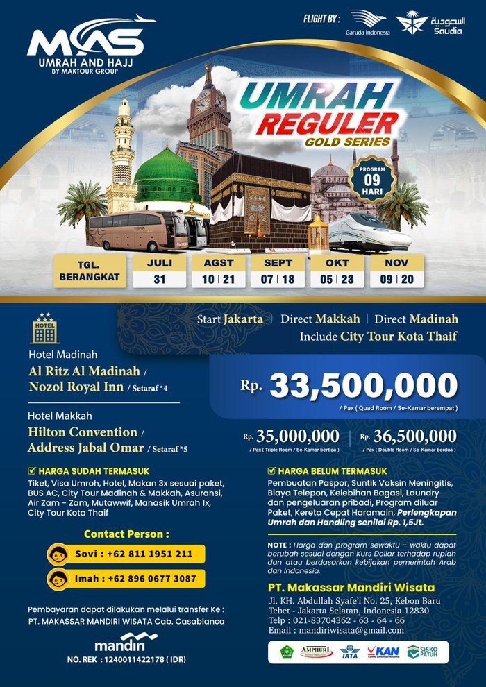 Umrah Reguler Gold Series by MAS