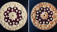 Berprofesi sebagai ‘pastry designer’ tak heran Karin mahir membuat beragam motif sampai desain pie hampir setiap harinya. Foto: Instagram @karinpfeiffboschek