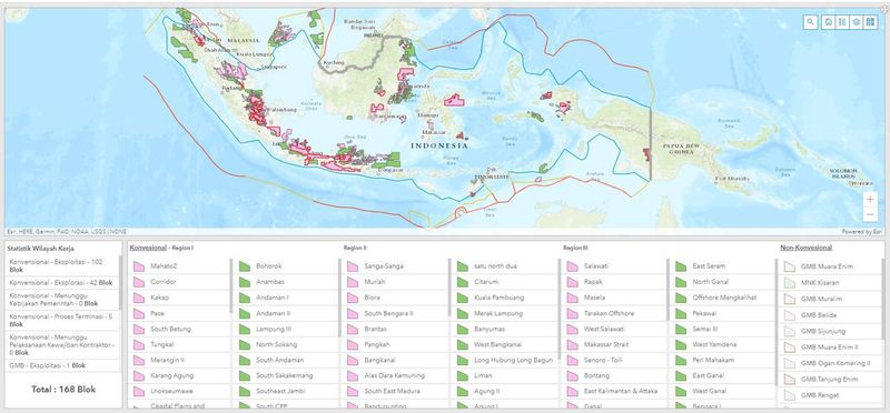 Dashboard GIS di SKK Migas (dok.ist)