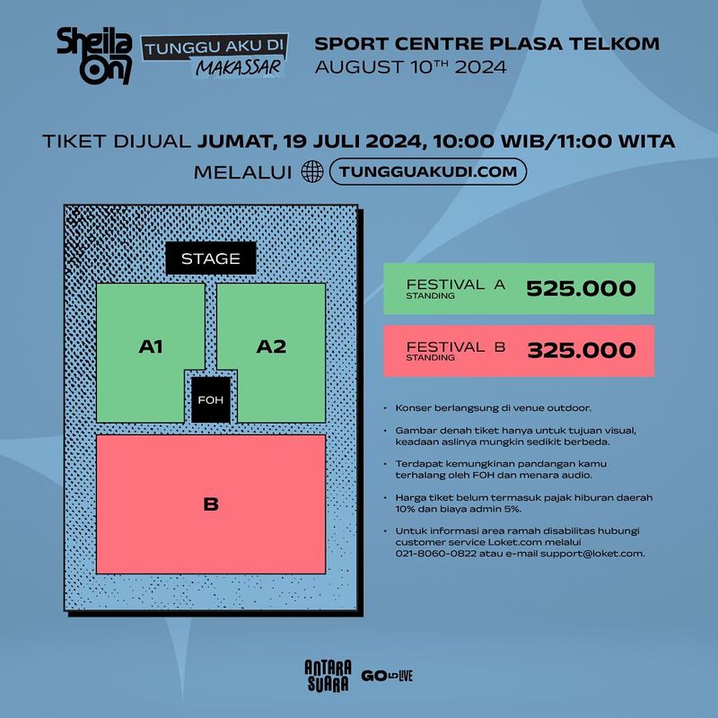Denah tiket konser Sheila On 7 'Aku Tunggu Di' Makassar