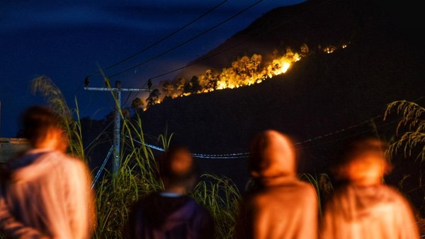 Api Menghanguskan Hutan di Lereng Gunung Sipiso-piso