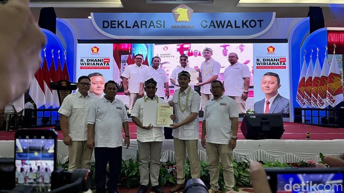 Partai Gerindra mengusung Ridwan Dhani Wirianata sebagai Calon Wali Kota Bandung 2024.