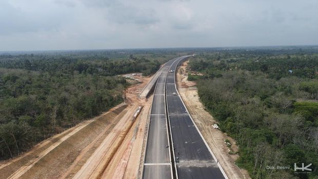 Tol Bayung Lencir - Tempino seksi 3 yang rampung Agustus 2024. (Dok. Hutama Karya)