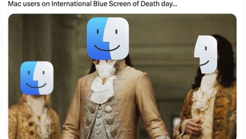 Pengguna Mac pun ikut memeriahkan hari Blue Screen. Foto: Twitter