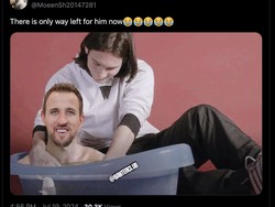 Dan... beneran ada nih meme Kane dimandikan Messi! Foto: dok. Internet/X (Twitter)