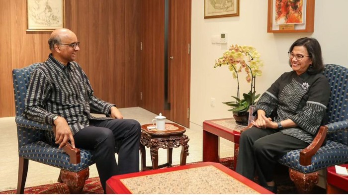 Menkeu Sri Mulyani Indrawati bertemu Presiden Singapura