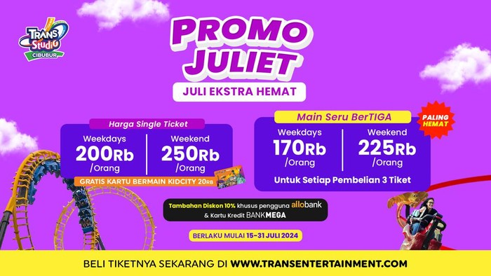 Main Sepuasnya Pakai Promo Juli Ekstra Hemat di Trans Studio Cibubur!
