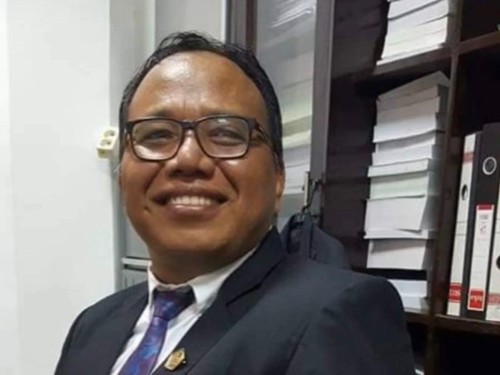 Foto mendiang anggota terpilih DPRD Gianyar, Made Rai Arimbawa, dari Partai NasDem.