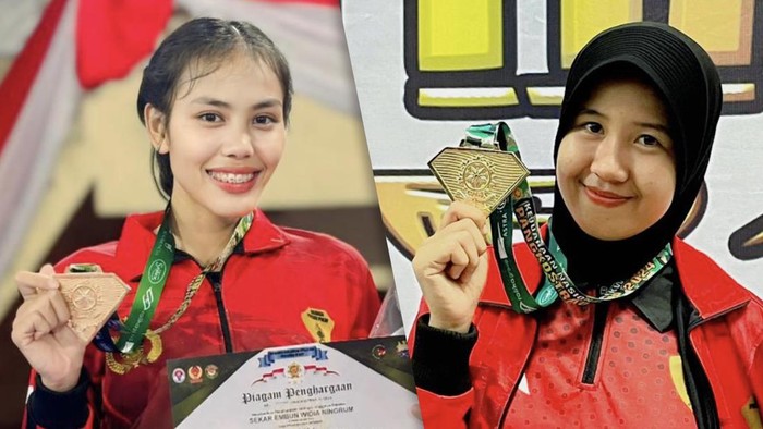 Bripda Embun (kiri) dan Bripda Elly (Kanan) Polwan Polda Bebel yang terpilih wakili Polri.