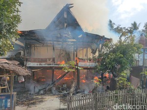 5 Rumah di Polman Ludes Terbakar gegara Kompor Ditinggal Saat Memasak