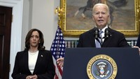 Kini Biden memberikan dukungan kepada wakil presidennya, Kamala Harris, untuk maju dalam Pilpres AS 2024. (AP Photo/Susan Walsh, File).