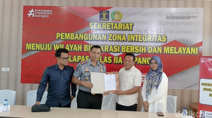 KPU, Bawaslu, dan Lapas Kupang berkoordinasi terkait hak pilih narapidana di Kupang, Senin (22/7/2024).