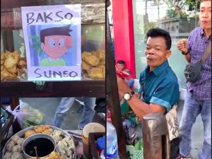 Ngakak! Penjual Bakso Ini Mirip Karakter Suneo Doraemon