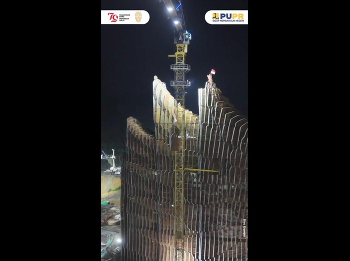 Pemasangan terakhir bilah garuda di IKN/Tangkapan layar Instagram Kementerian PUPR @kemenpupr