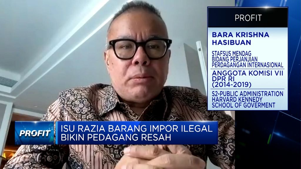 Stafsus Mendag Bidang Perjanjian Perdagangan Internasional, Bara Krishna Hasibuan dalam program CNBC Indonesia Profit. (CNBC Indonesia TV)