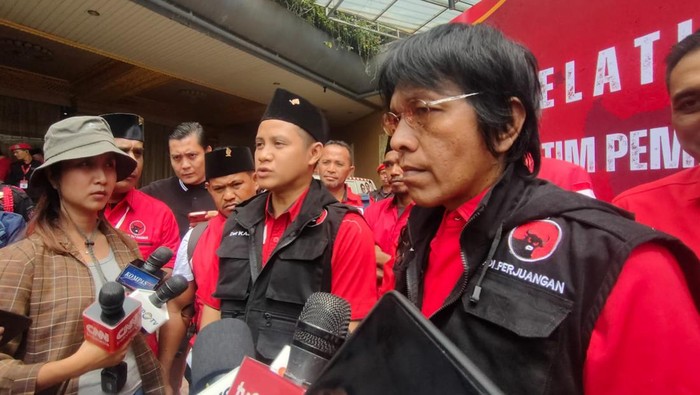 Ketua Tim Pemenangan Pilkada Nasional PDIP, Adian Napitupulu, di Hotel Seruni, Bogor, Jawa Barat, Selasa (23/7/2024).